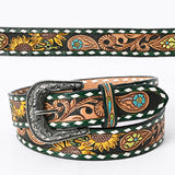 American Darling ADBLF133-L Beautifully Hand Tooled Genuine American Leather Belt Men and  Women