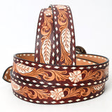 American Darling ADBLF136-L Beautifully Hand Tooled Genuine American Leather Belt Men and  Women