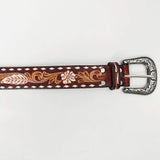 American Darling ADBLF136-L Beautifully Hand Tooled Genuine American Leather Belt Men and  Women