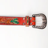 American Darling ADBLF138-L Beautifully Hand Tooled Genuine American Leather Belt Men and  Women