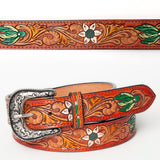 American Darling ADBLF138-L Beautifully Hand Tooled Genuine American Leather Belt Men and  Women