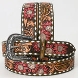 Beautifully Hand Tooled Hand Painted Genuine American Leather Belt Men by Hilason – Cowboy and equestrian accessories