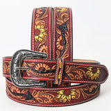 American Darling ADBLF140-L Beautifully Hand Tooled Genuine American Leather Belt Men and  Women