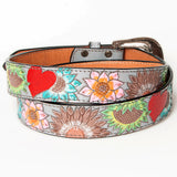 American Darling ADBLF142-L Beautifully Hand Tooled Genuine American Leather Belt Men and  Women