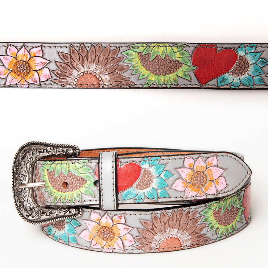 Beautifully Hand Tooled Hand Painted Genuine American Leather Belt Men and Women - Uhorse