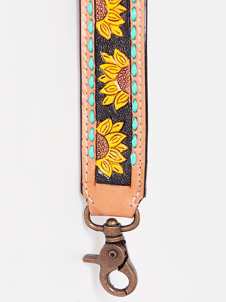 American Darling Hand Tooled Genuine Leather Crossbody Handle Strap for Bags Phone Wallet Purse Clutch