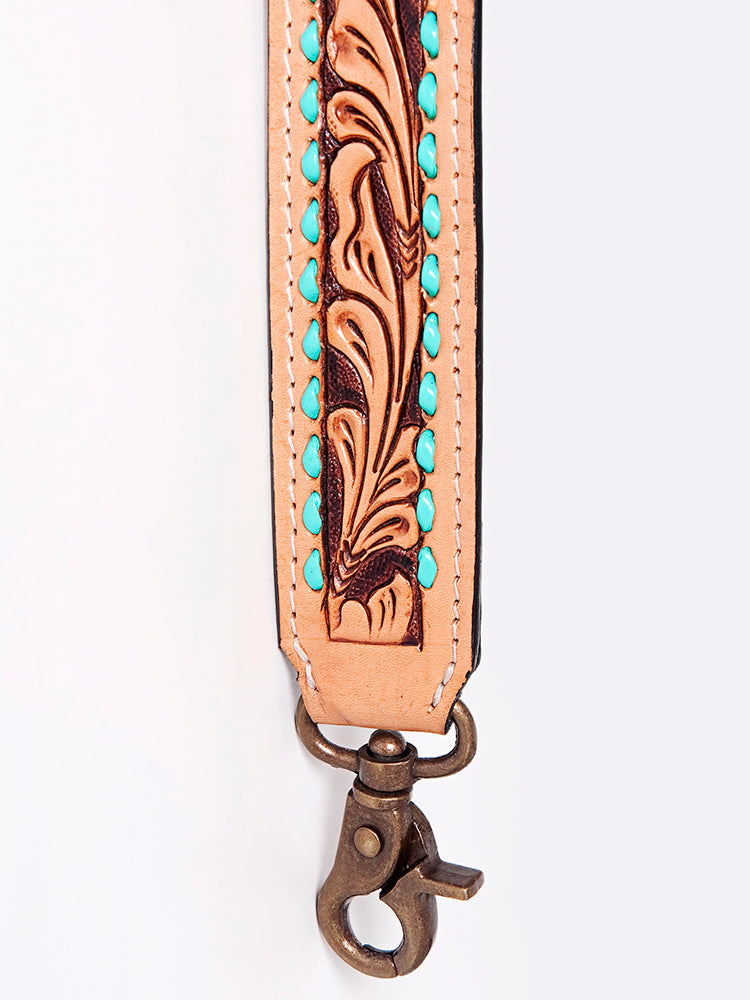 American Darling Hand Tooled Genuine Leather Crossbody Handle Strap for Bags Phone Wallet Purse Clutch