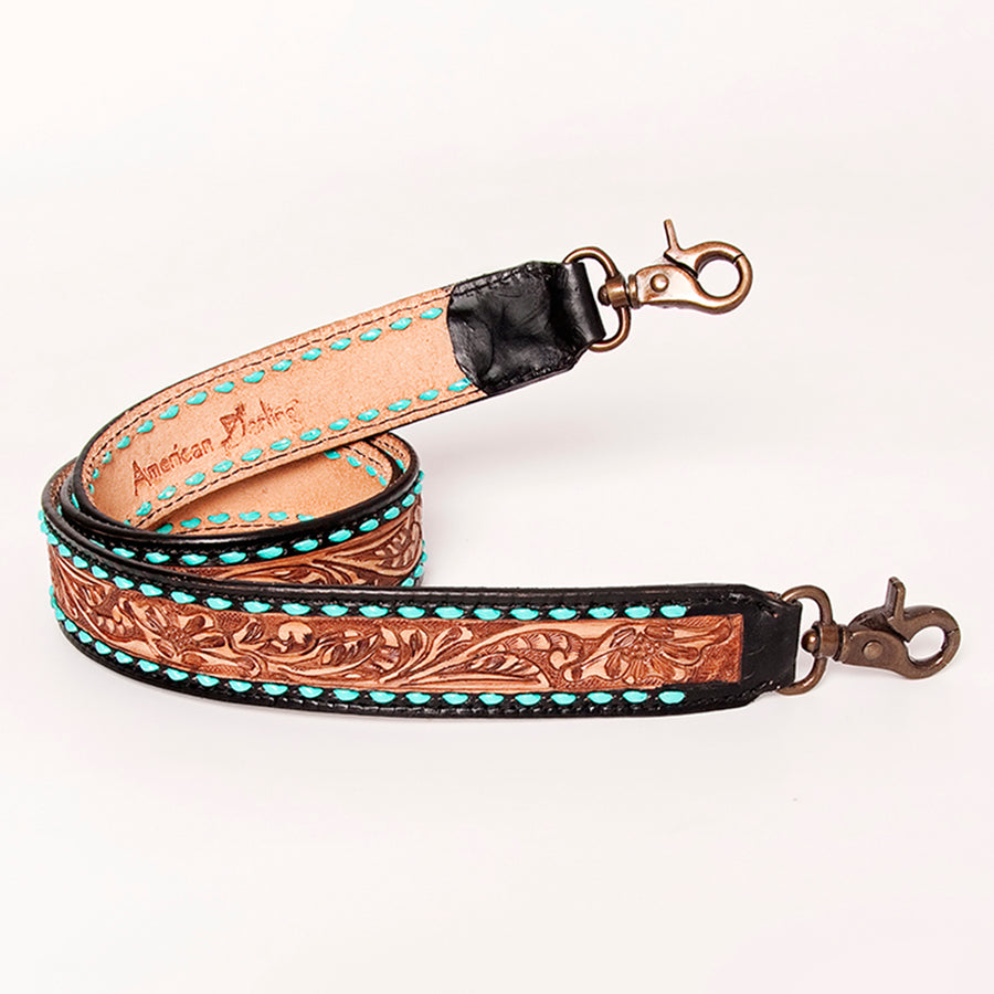 American Darling Hand Tooled Genuine Leather Crossbody Handle Strap for Bags Phone Keychain Wallet Purse Clutch Cellphone