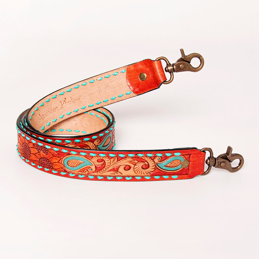 American Darling Hand Tooled Genuine Leather Crossbody Handle Strap for Bags Phone Wallet Purse Clutch