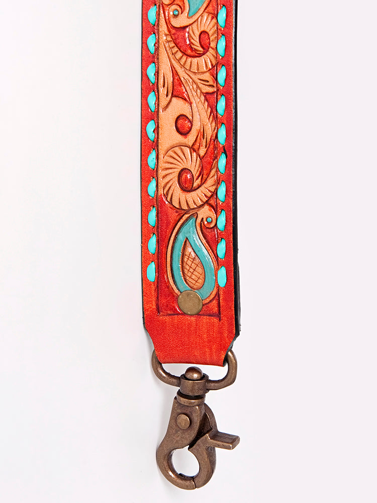 American Darling Hand Tooled Genuine Leather Crossbody Handle Strap for Bags Phone Wallet Purse Clutch