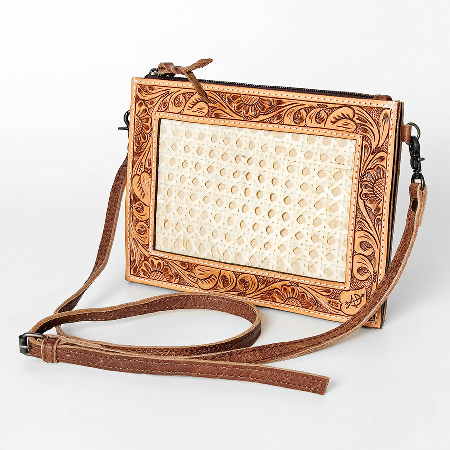 American Darling Hand Tooled Western Leather Wallet - Floral Carved Full Grain Clutch - Hilason
