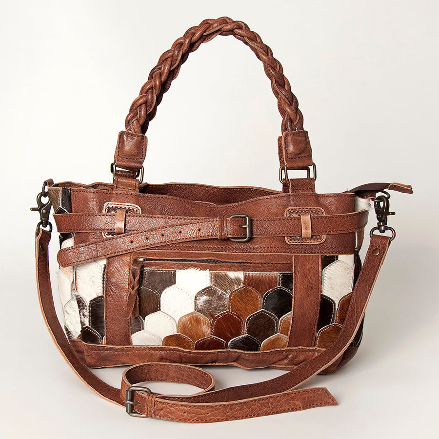 American Darling Tote Bag Genuine Leather Western Shoulder Purse with Braided Handle and YKK Zipper
