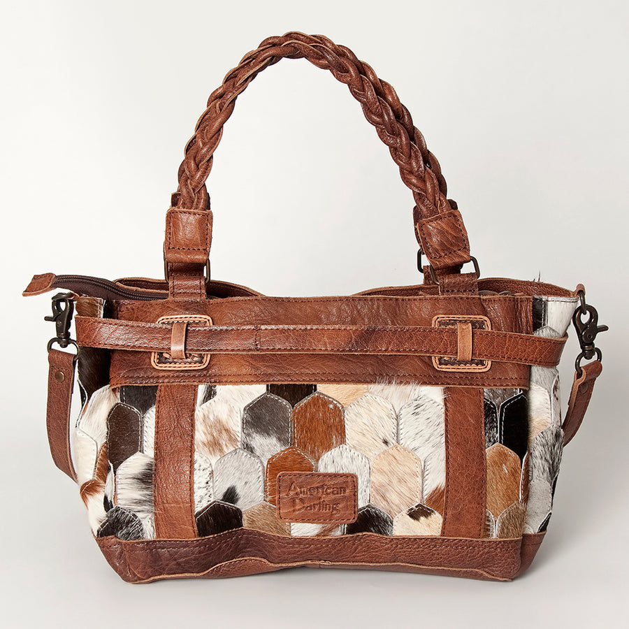 American Darling Tote Bag Genuine Leather Western Shoulder Purse with Braided Handle and YKK Zipper
