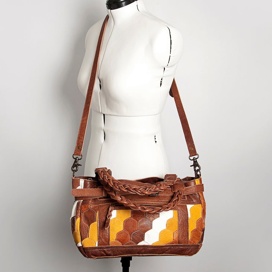 American Darling Tote Bag Genuine Leather Western Shoulder Purse with Braided Handle and YKK Zipper