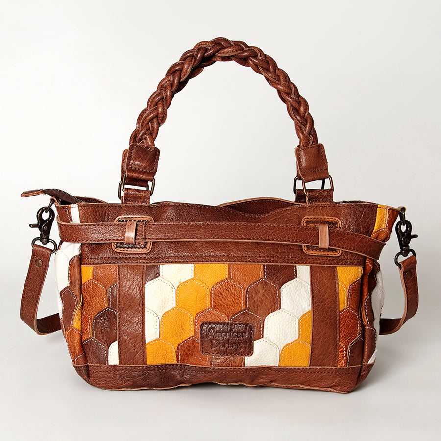 American Darling Tote Bag Genuine Leather Western Shoulder Purse with Braided Handle and YKK Zipper