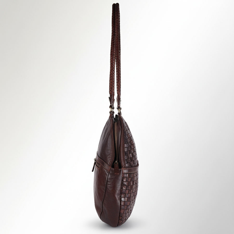 Spaghetti Western Swc130Brn Tote Vintage Handmade Drum Dyed Genuine European Cowhide Leather Women Bag Western Handbag Purse
