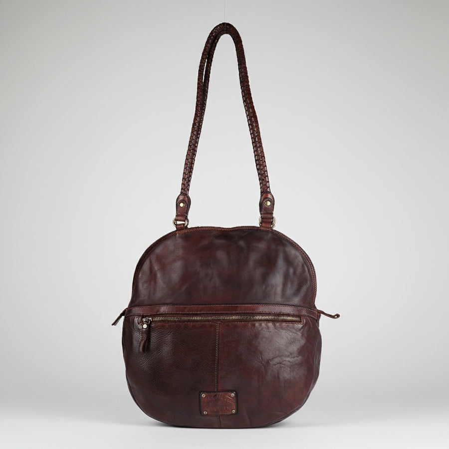 Spaghetti Western Swc130Brn Tote Vintage Handmade Drum Dyed Genuine European Cowhide Leather Women Bag Western Handbag Purse