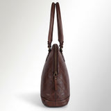 Spaghetti Western Swc123Brn Tote Vintage Handmade Drum Dyed Genuine European Cowhide Leather Women Bag Western Handbag Purse