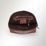 Spaghetti Western Swc123Brn Tote Vintage Handmade Drum Dyed Genuine European Cowhide Leather Women Bag Western Handbag Purse