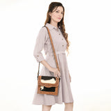 American Darling ADBGZ592A Messenger Hand Tooled Hair On Genuine Leather women bag western handbag purse