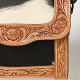 American Darling ADBGZ592A Messenger Hand Tooled Hair On Genuine Leather women bag western handbag purse