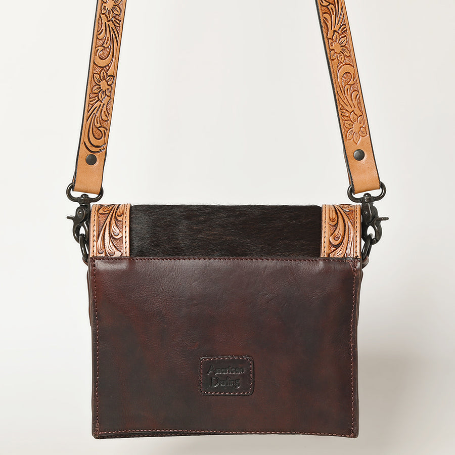 American Darling Messenger Hand Tooled Hair On Genuine Leather women bag western handbag purse