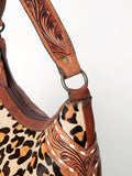 American Darling ADBGZ593 Hobo Hand Tooled Hair-On Genuine Leather Women Bag Western Handbag Purse