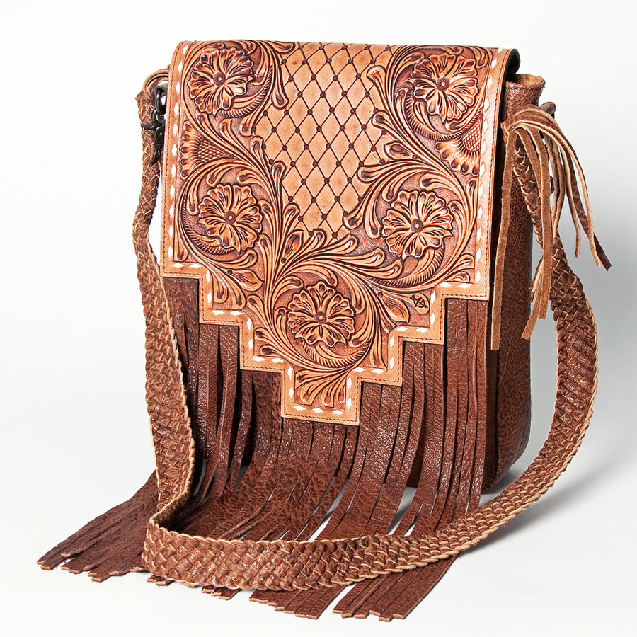 American Darling Messenger Hand Tooled Genuine Leather women bag western handbag purse - Uhorse