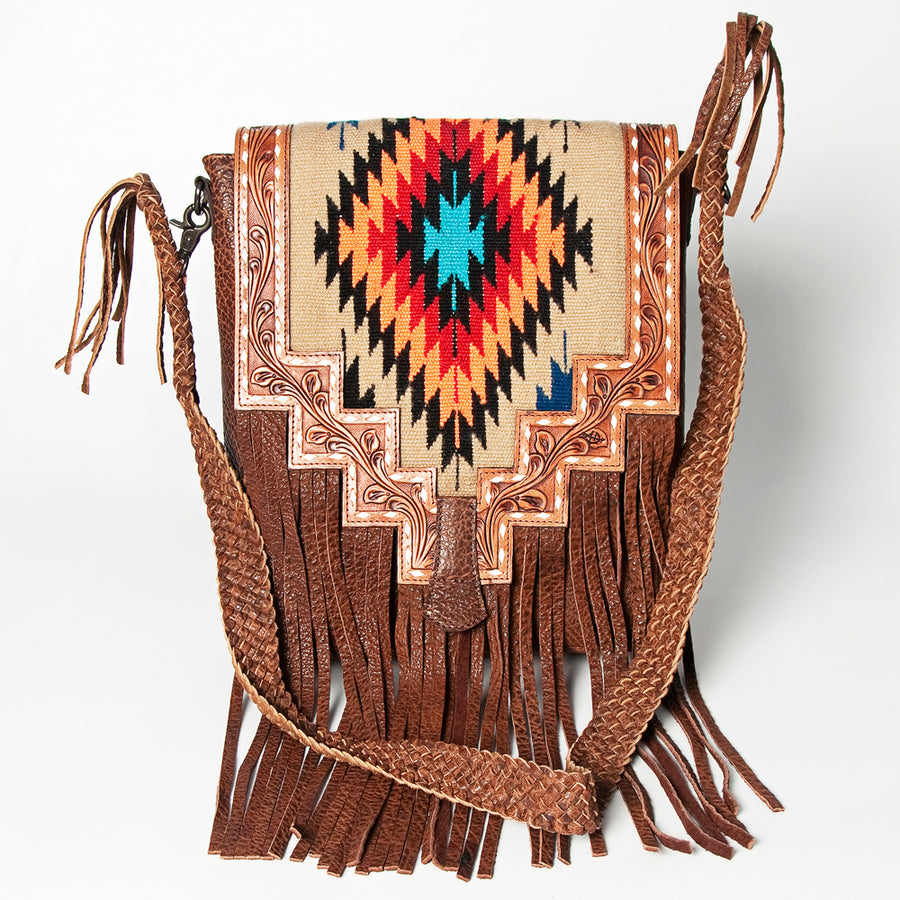 American Darling Messenger Saddle Blanket Hand Tooled Genuine Leather women bag western handbag purse