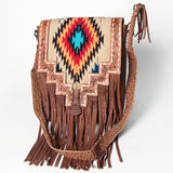 American Darling ADBGZ595B Cross Body Hand Tooled Saddle Blanket Genuine Leather women bag western handbag purse