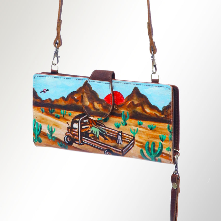 American Darling Hand-Painted Western Leather Small Cross body Bag - Uhorse