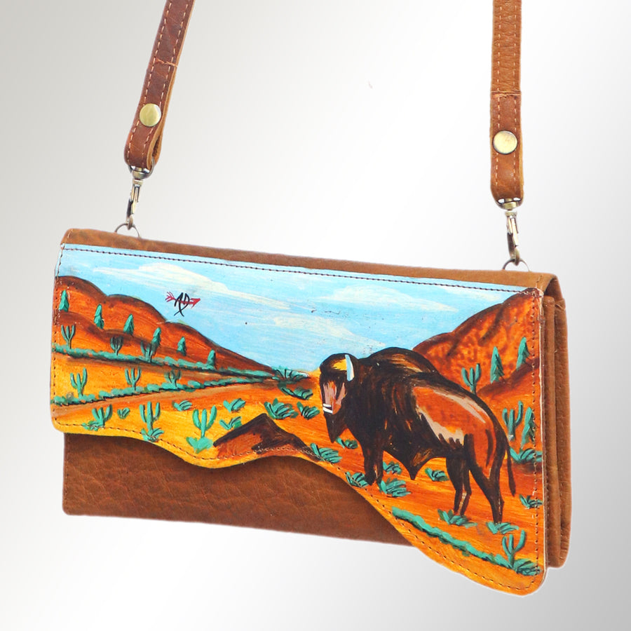 American Darling Hand Painted Western Leather Small Cross body Bag - Handcrafted - Uhorse