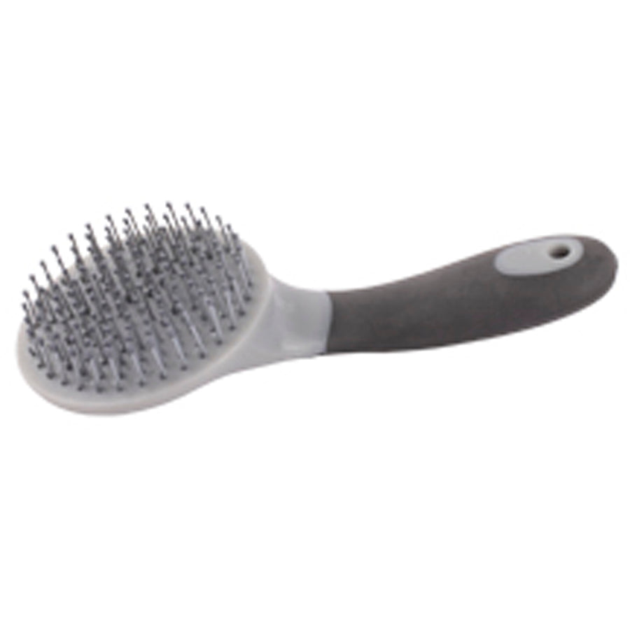 Gray and black horse grooming brush with synthetic bristles - Uhorse