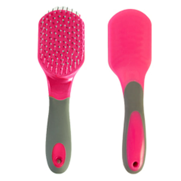 Pink and gray horse grooming brush set - Uhorse