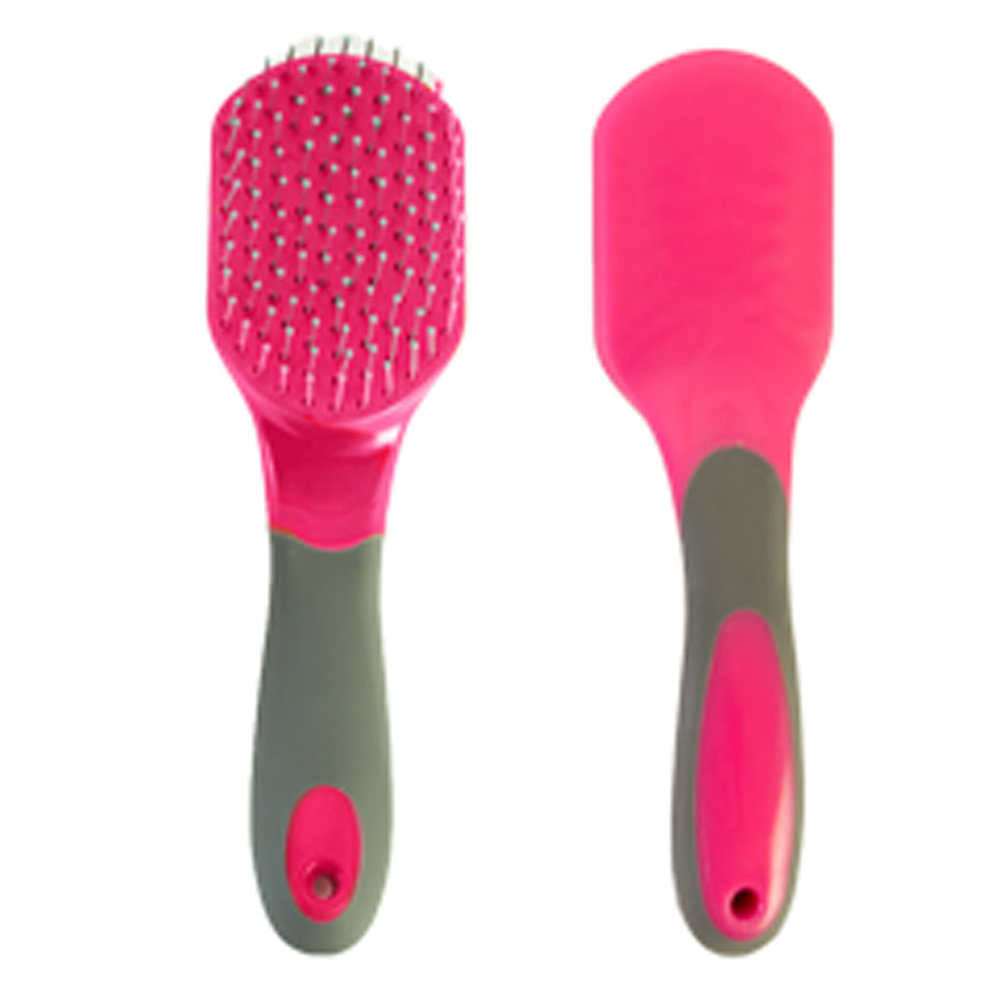 Pink and gray horse grooming brush set - Uhorse