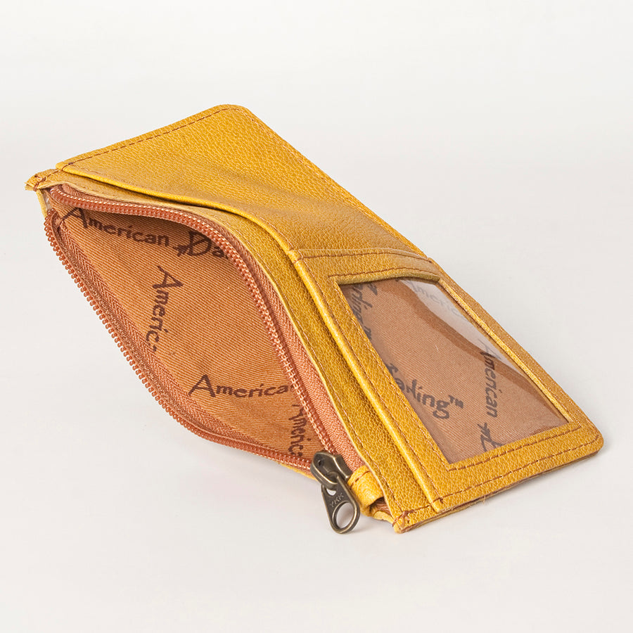 American Darling Card-Holder, Genuine Full Grain Vegetable Tanned Leather, Slim Western Travel Wallet,