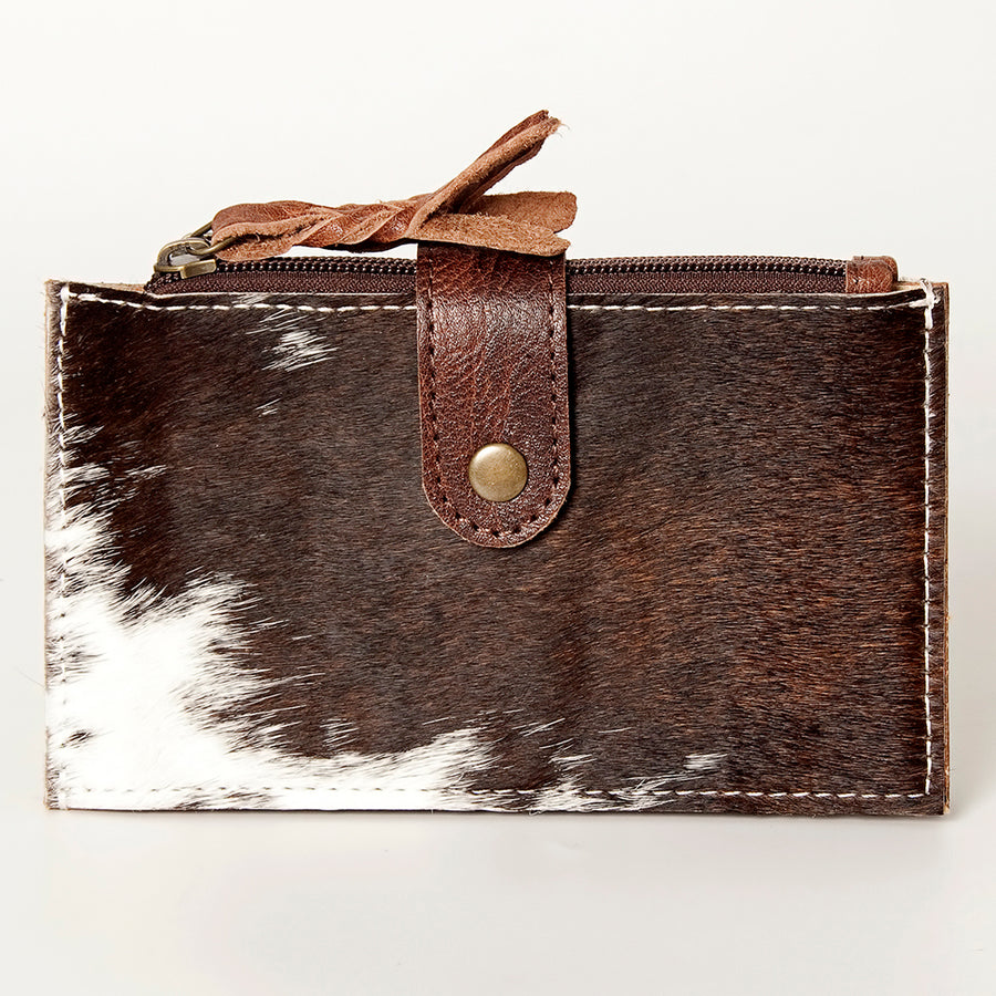 American Darling Card-Holder, Genuine Hair-On Cowhide & Full Grain Leather, Slim Western Travel Wallet