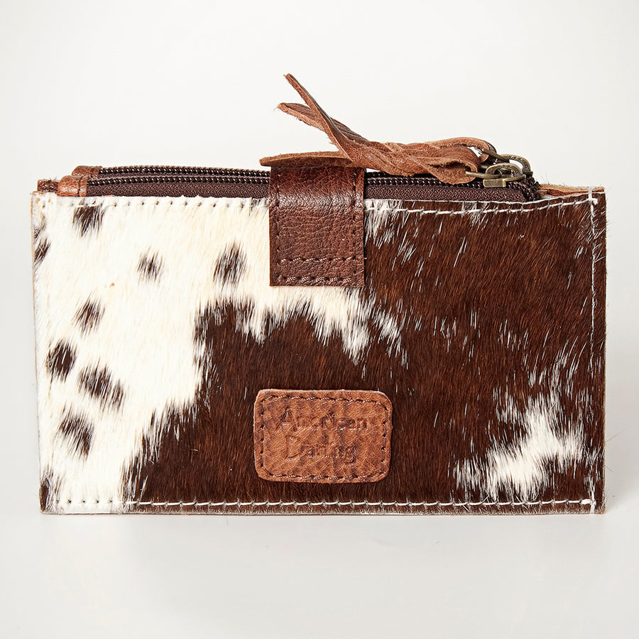 American Darling Card-Holder, Genuine Hair-On Cowhide & Full Grain Leather, Slim Western Travel Wallet