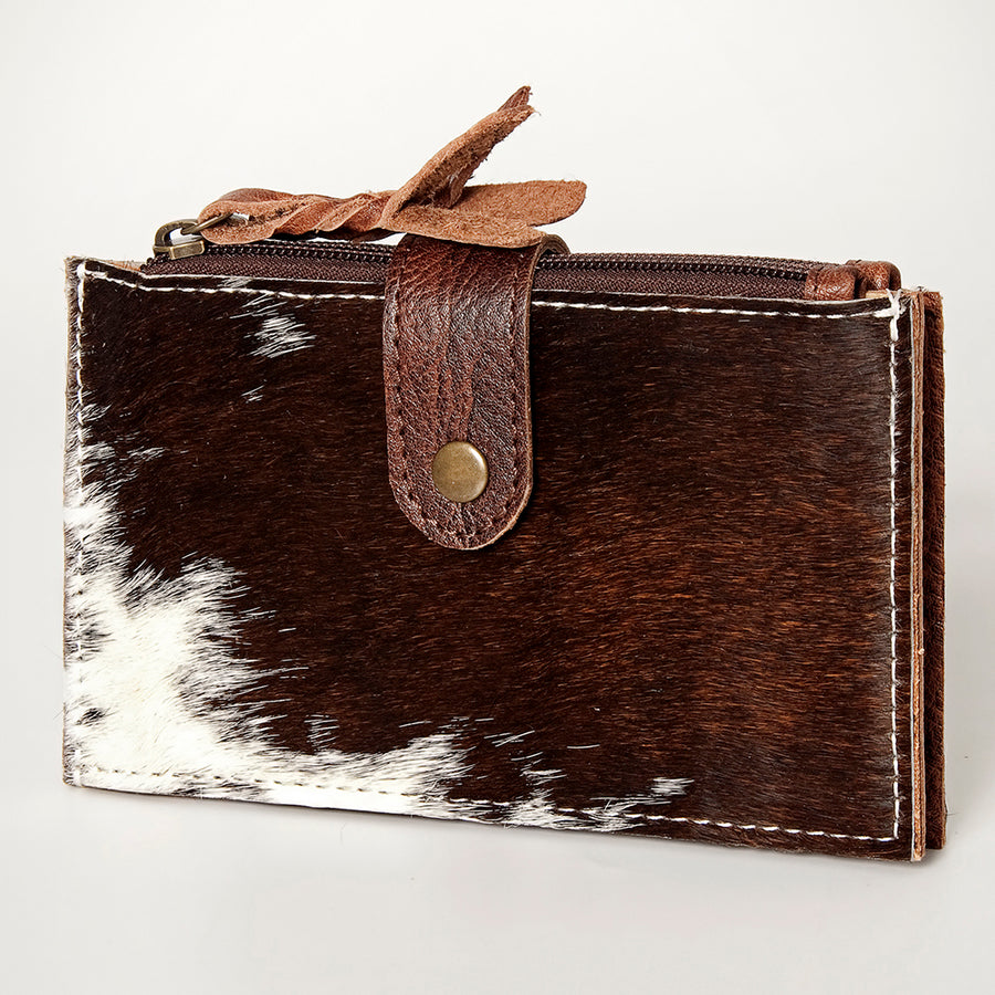American Darling Handcrafted Leather Card-Holder with Authentic Hair-On Cowhide - Uhorse