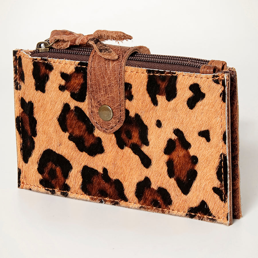 American Darling Card-Holder, Genuine Hair-On Cowhide & Full Grain Leather, Slim Western Travel Wallet