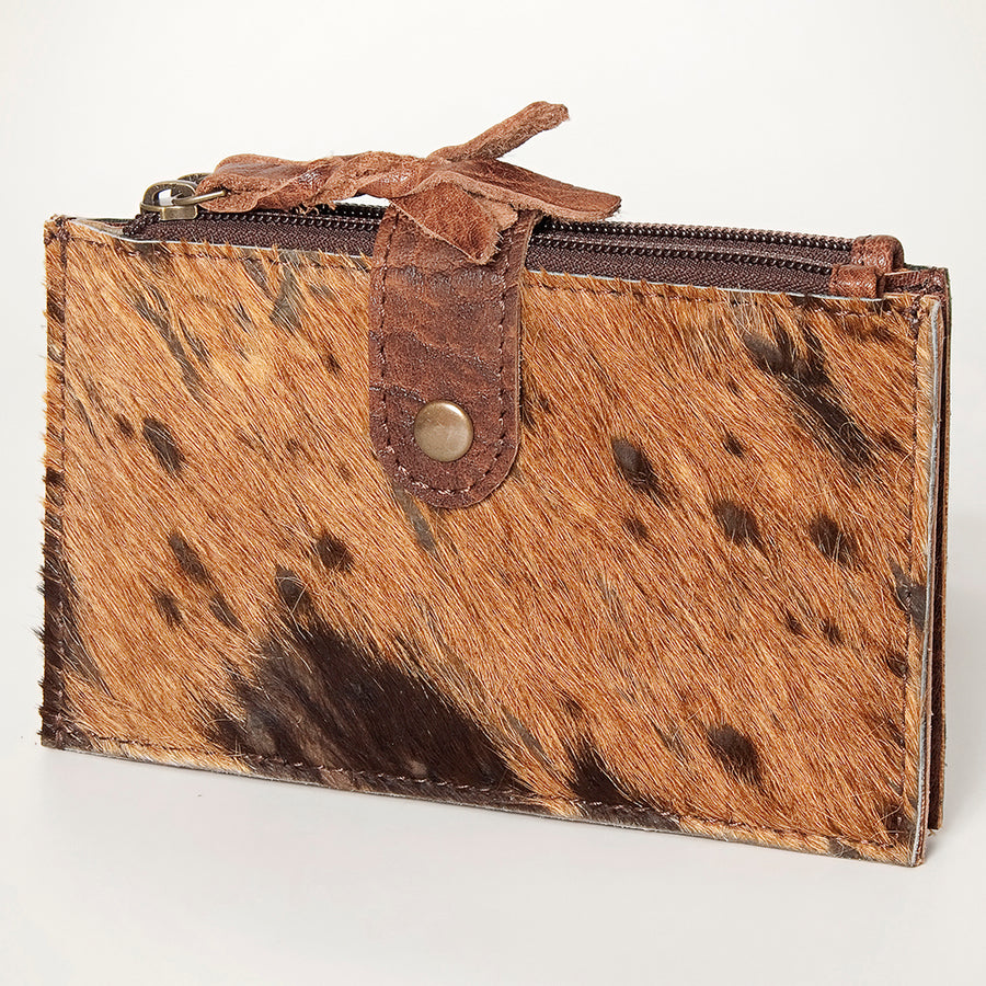 American Darling Handcrafted Leather Card-Holder with Authentic Hair-On Cowhide - Uhorse