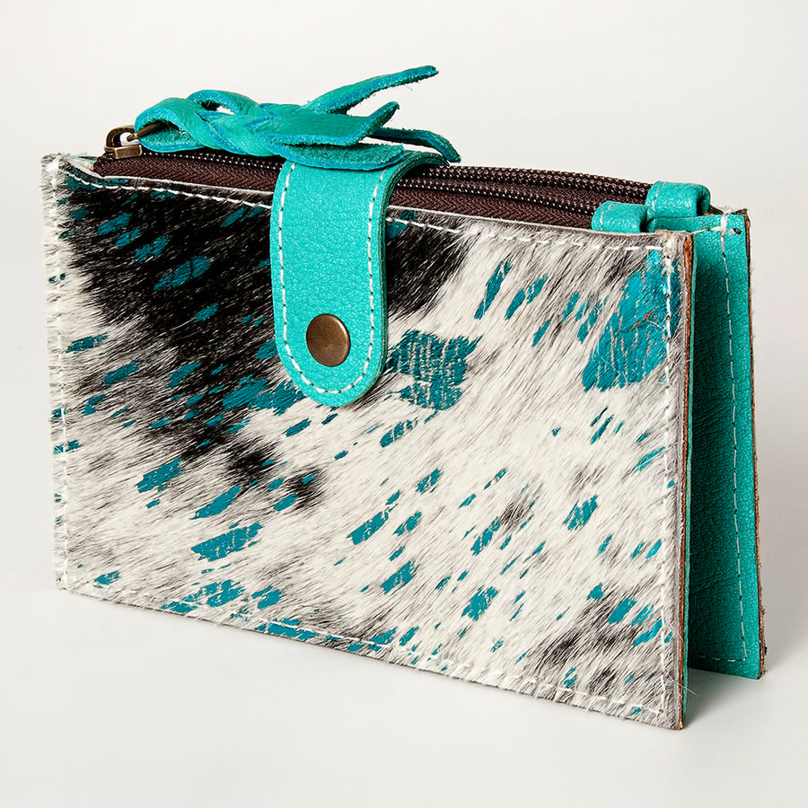 American Darling Handcrafted Leather Card-Holder with Authentic Hair-On Cowhide - Uhorse