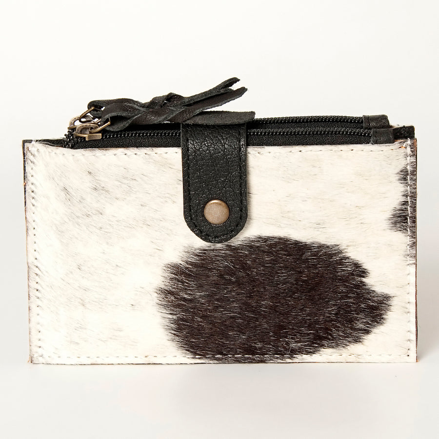 American Darling Card-Holder, Genuine Hair-On Cowhide & Full Grain Leather, Slim Western Travel Wallet