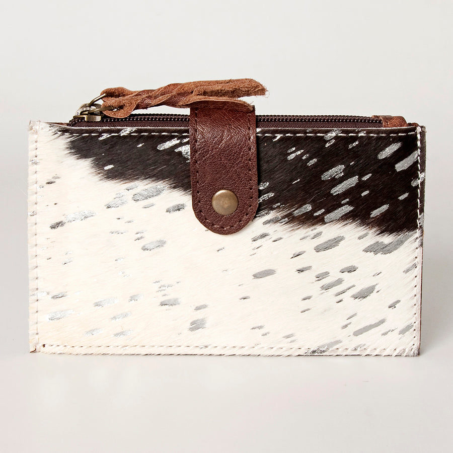 American Darling Card-Holder, Genuine Hair-On Cowhide & Full Grain Leather, Slim Western Travel Wallet