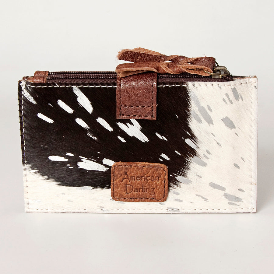 American Darling Card-Holder, Genuine Hair-On Cowhide & Full Grain Leather, Slim Western Travel Wallet