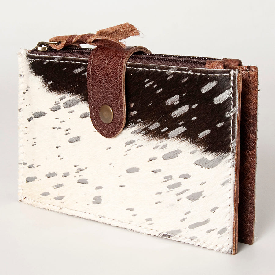 American Darling Handcrafted Leather Card-Holder with Authentic Hair-On Cowhide - Uhorse