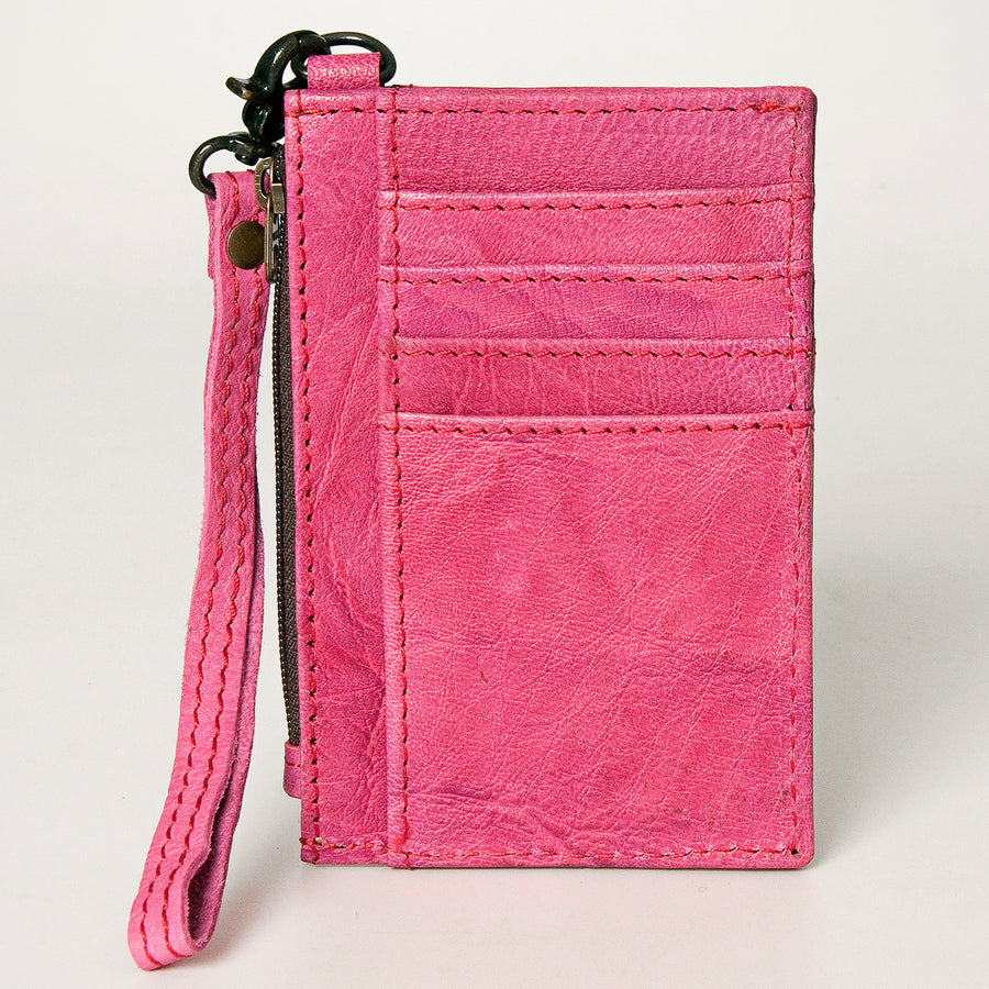 American Darling Card-Holder, Genuine Full Grain Vegetable Tanned Leather, Slim Western Minimalist Wallet, 3in X 5in
