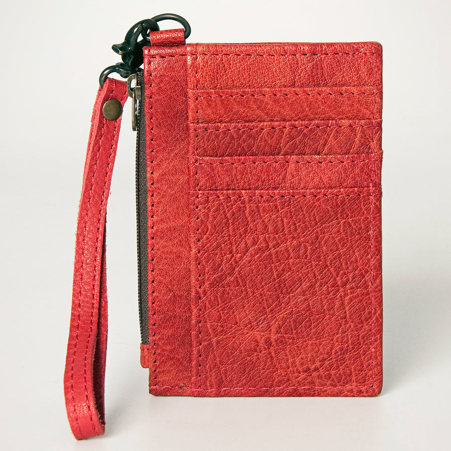American Darling Card-Holder, Genuine Full Grain Vegetable Tanned Leather, Slim Western Minimalist Wallet, 3in X 5in