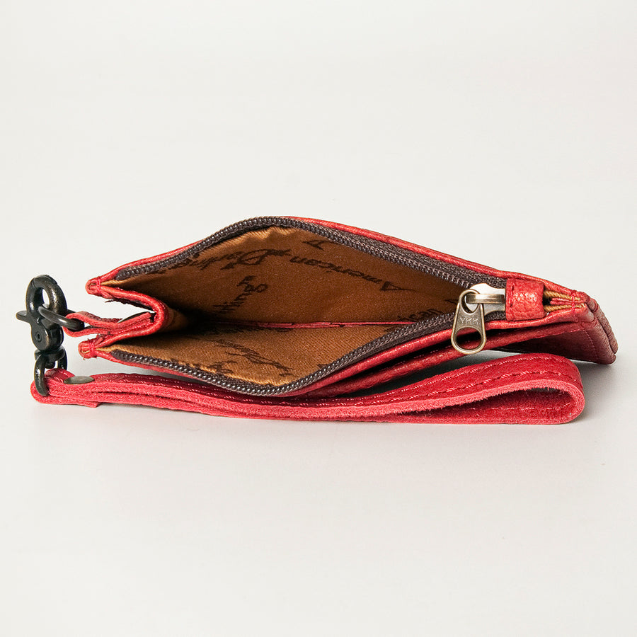 American Darling Card-Holder, Genuine Full Grain Vegetable Tanned Leather, Slim Western Minimalist Wallet, 3in X 5in