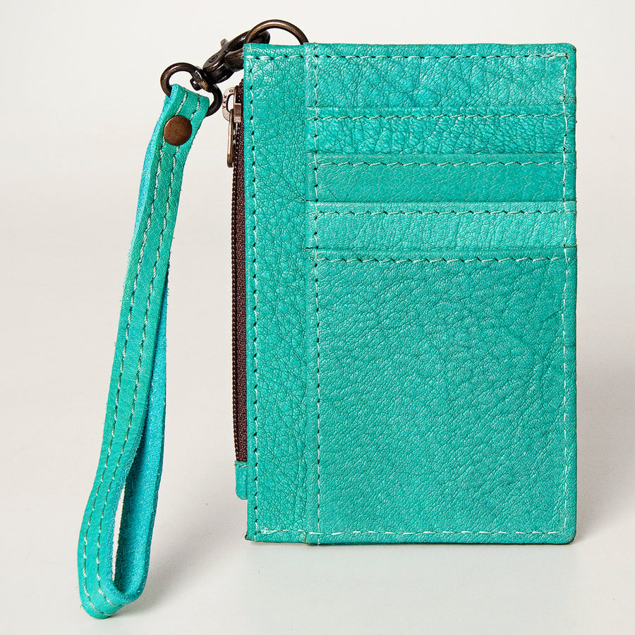 American Darling Card-Holder, Genuine Full Grain Vegetable Tanned Leather, Slim Western Minimalist Wallet, 3in X 5in